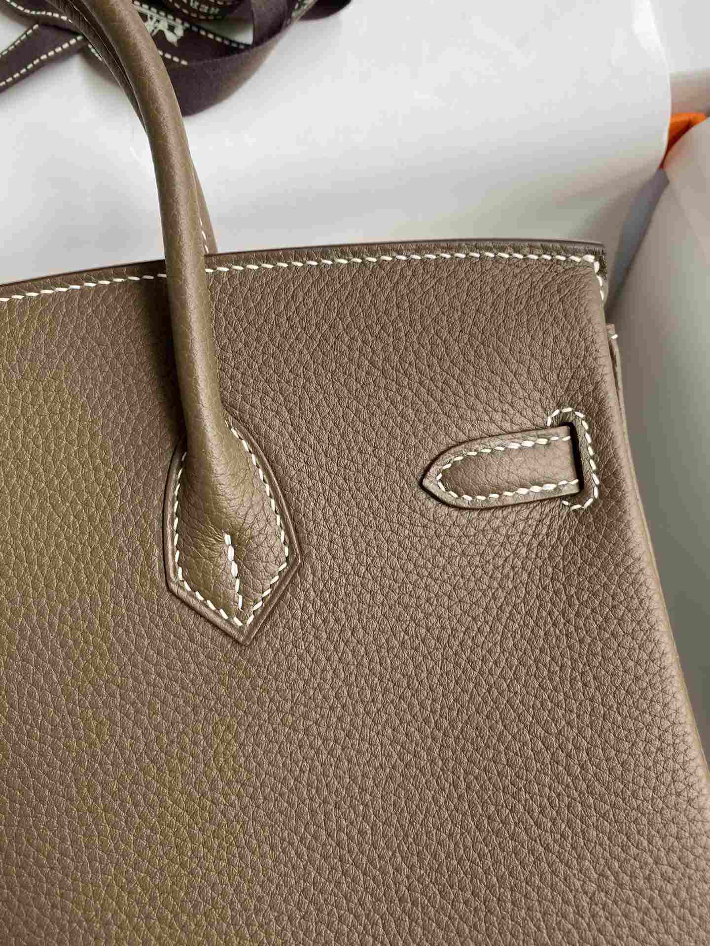 HERMES Birkin 25 Etoupe Togo Gold-tone Hardware