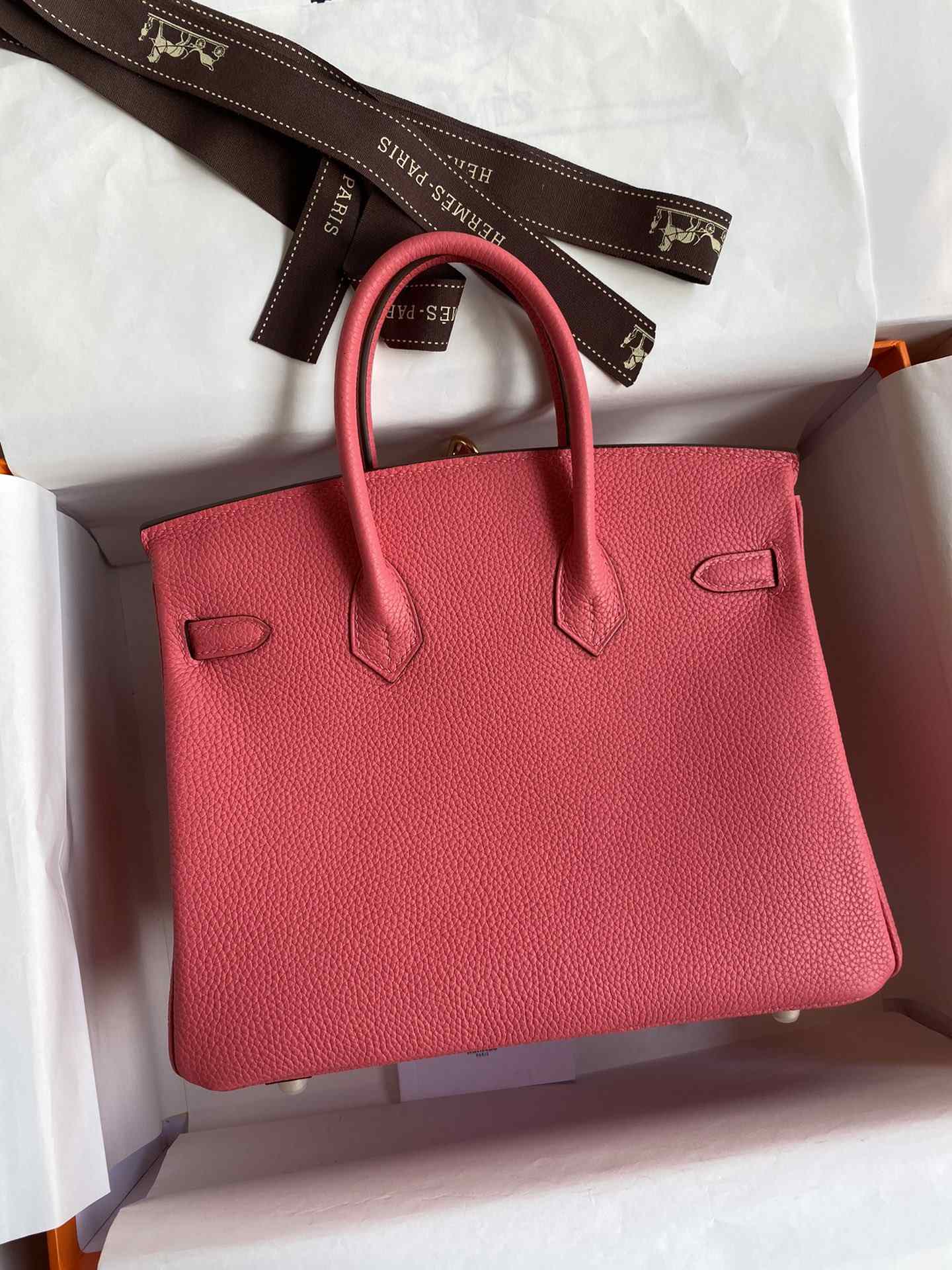 HERMES Birkin 25 Rose Lipsur Togo Gold-tone Hardware