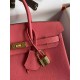 HERMES Birkin 25 Rose Lipsur Togo Gold-tone Hardware