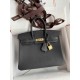 HERMES Birkin 25 Noir Togo Gold-tone Hardware