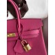 HERMES Birkin 25 Fuschia Togo Gold-tone Hardware