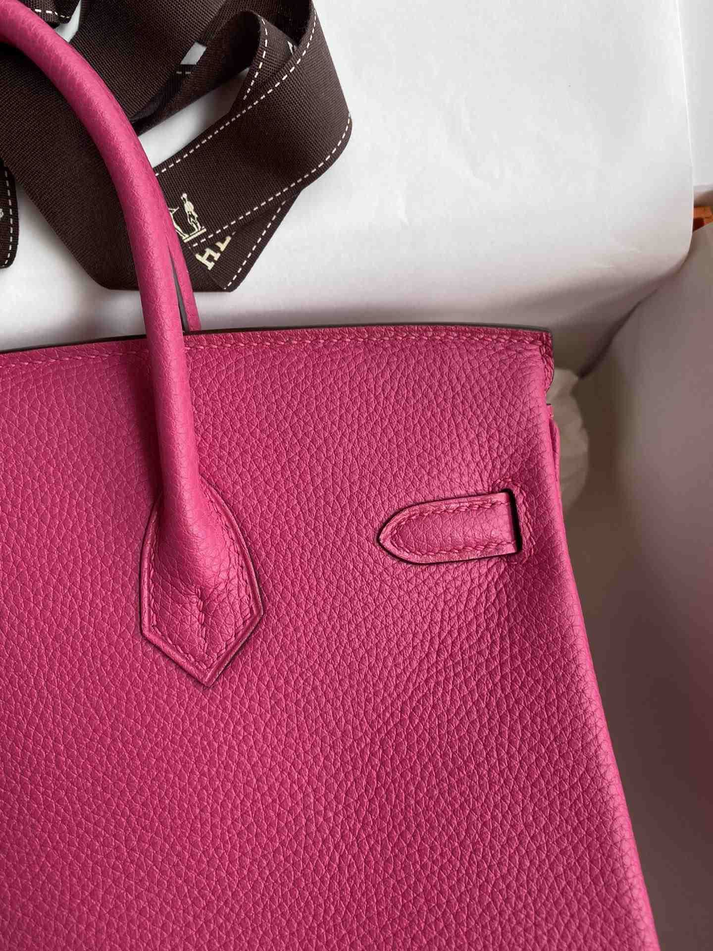 HERMES Birkin 25 Fuschia Togo Gold-tone Hardware