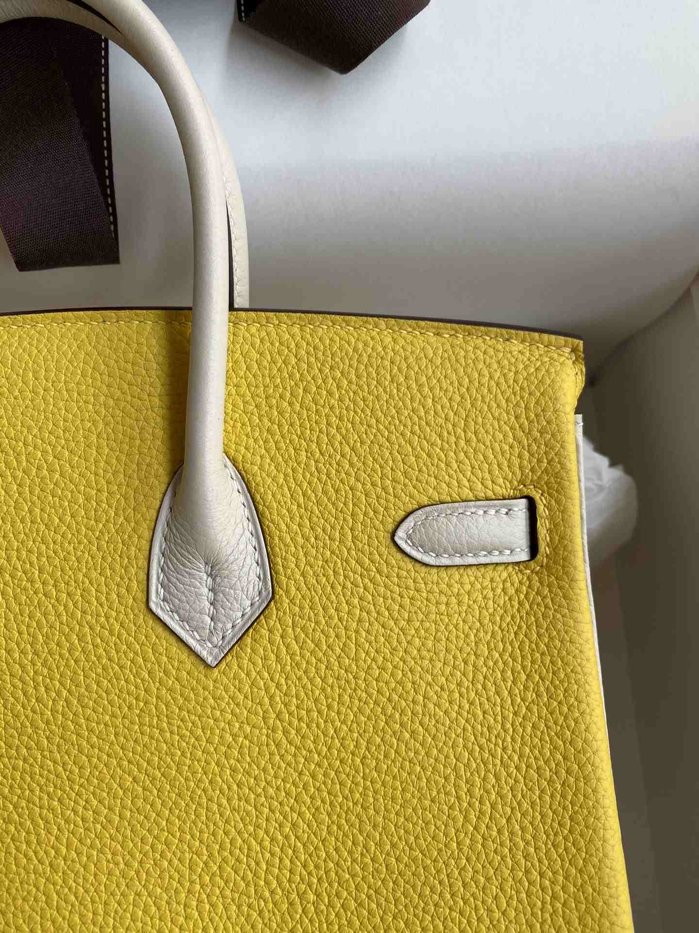 HERMES Birkin 25 Jaune De Naples&Craie Togo Gold-tone Hardware