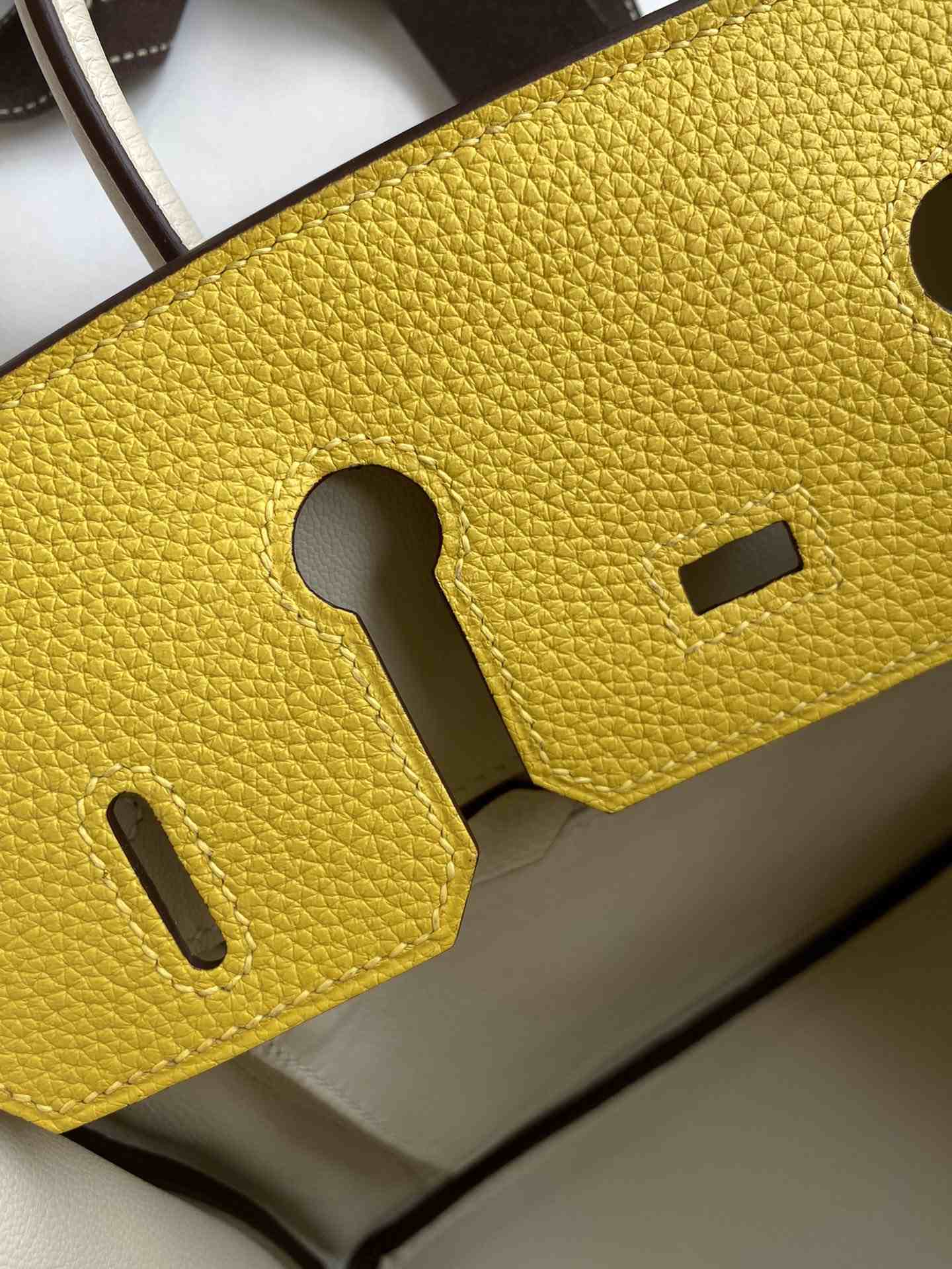 HERMES Birkin 25 Jaune De Naples&Craie Togo Gold-tone Hardware