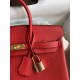 HERMES Birkin 25 Rouge De Corur Togo Gold-tone Hardware