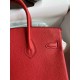 HERMES Birkin 25 Rouge De Corur Togo Gold-tone Hardware