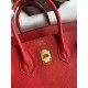 HERMES Birkin 25 Rouge De Corur Togo Gold-tone Hardware