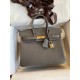 HERMES Birkin 25 Etain Togo Gold-tone Hardware