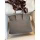 HERMES Birkin 25 Etain Togo Gold-tone Hardware