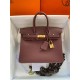 HERMES Birkin 25 Bordeaux Togo Gold-tone Hardware