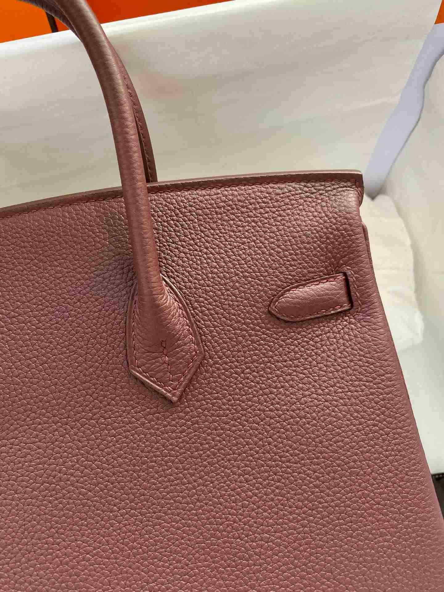 HERMES Birkin 25 Bordeaux Togo Gold-tone Hardware