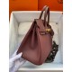 HERMES Birkin 25 Bordeaux Togo Gold-tone Hardware