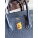 HERMES Birkin 25 Blue Nuit Togo Gold-tone Hardware