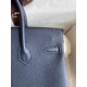 HERMES Birkin 25 Blue Nuit Togo Gold-tone Hardware