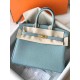 HERMES Birkin 25 Azure Blue Togo Gold-tone Hardware