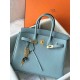 HERMES Birkin 25 Azure Blue Togo Gold-tone Hardware