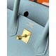 HERMES Birkin 25 Azure Blue Togo Gold-tone Hardware