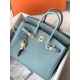 HERMES Birkin 25 Azure Blue Togo Gold-tone Hardware