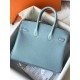 HERMES Birkin 25 Azure Blue Togo Gold-tone Hardware