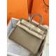 HERMES Birkin 25 Etoupe Togo Silver-tone Hardware