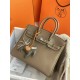 HERMES Birkin 25 Etoupe Togo Silver-tone Hardware