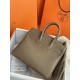 HERMES Birkin 25 Etoupe Togo Silver-tone Hardware