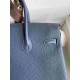 HERMES Birkin 25 Blue Nuit Togo Silver-tone Hardware