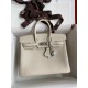 HERMES Birkin 25 Craie Togo Silver-tone Hardware