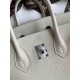 HERMES Birkin 25 Craie Togo Silver-tone Hardware