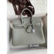 HERMES Birkin 25 Gris Mouette Togo Silver-tone Hardware