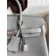 HERMES Birkin 25 Gris Mouette Togo Silver-tone Hardware