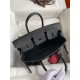 HERMES Birkin 25 Noir Togo Silver-tone Hardware