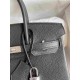 HERMES Birkin 25 Noir Togo Silver-tone Hardware