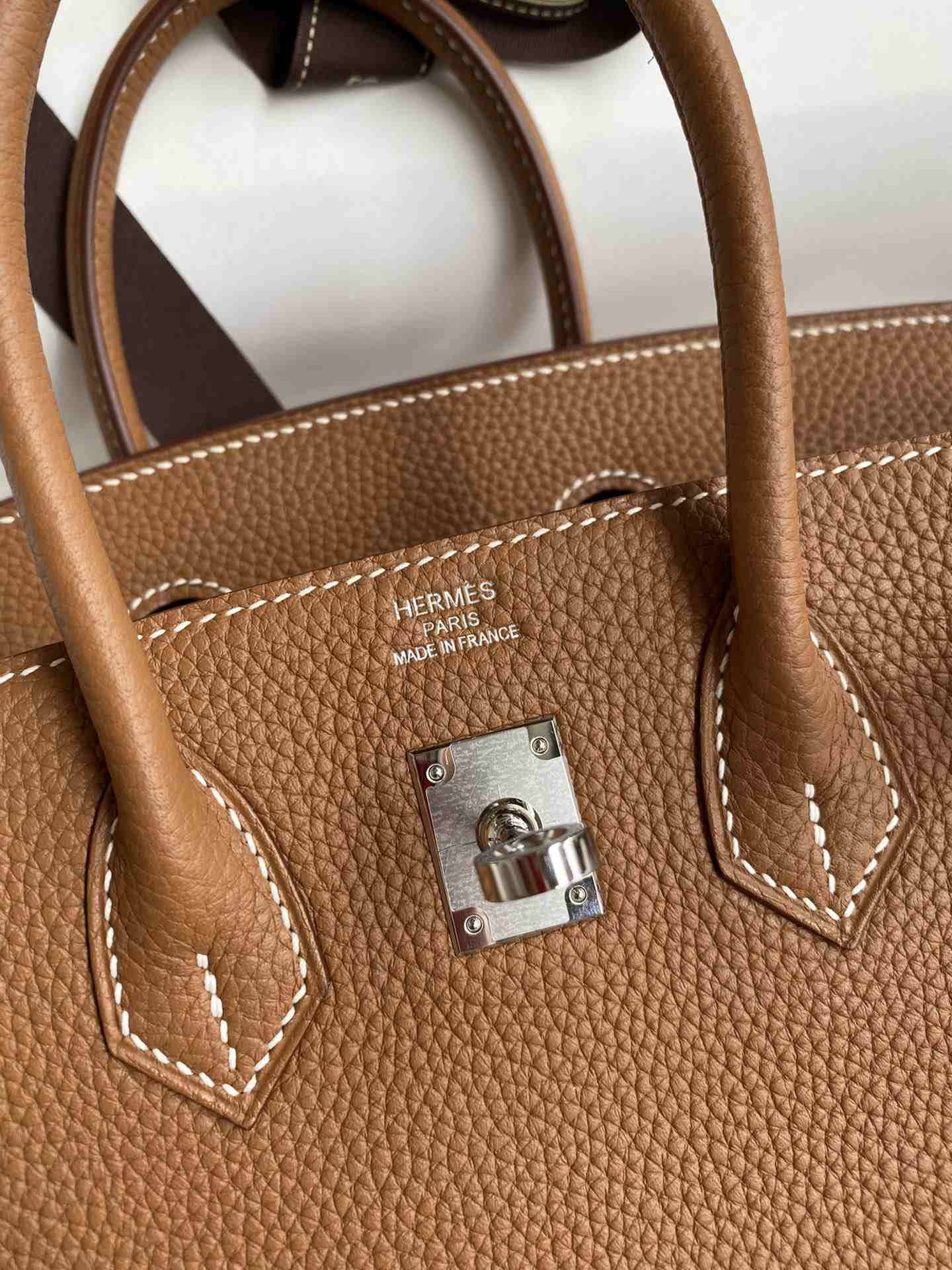 HERMES Birkin 25 Gold Togo Silver-tone Hardware