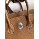 HERMES Birkin 25 Gold Togo Silver-tone Hardware