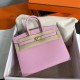 HERMES Birkin 25 Mauve Sylvestre Epsom Gold-tone Hardware