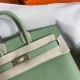 HERMES Birkin 25 Vert Criquet Epsom Gold-tone Hardware