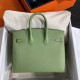 HERMES Birkin 25 Vert Criquet Epsom Gold-tone Hardware