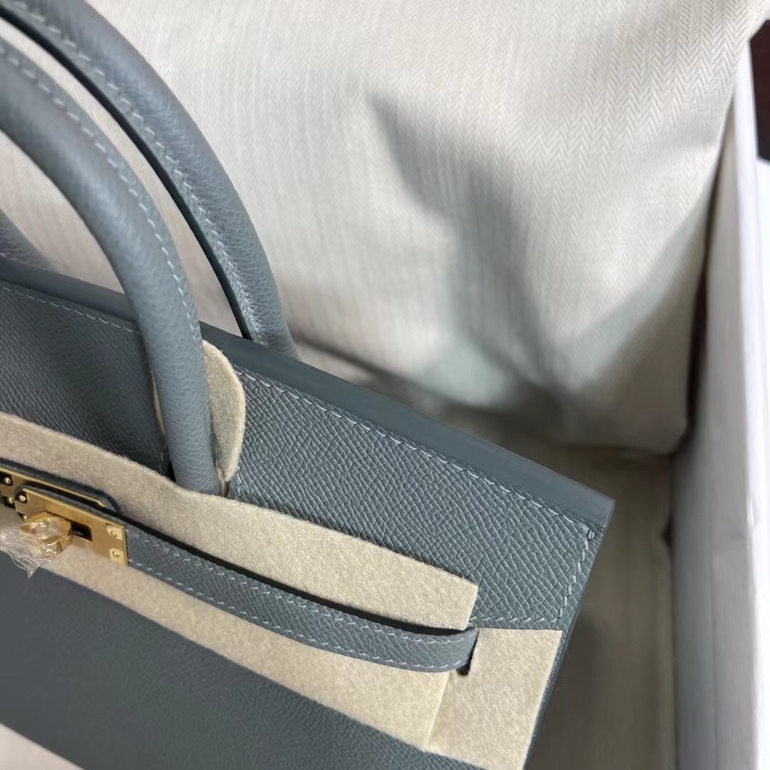 HERMES Birkin 25 Vert amande Epsom Gold-tone Hardware