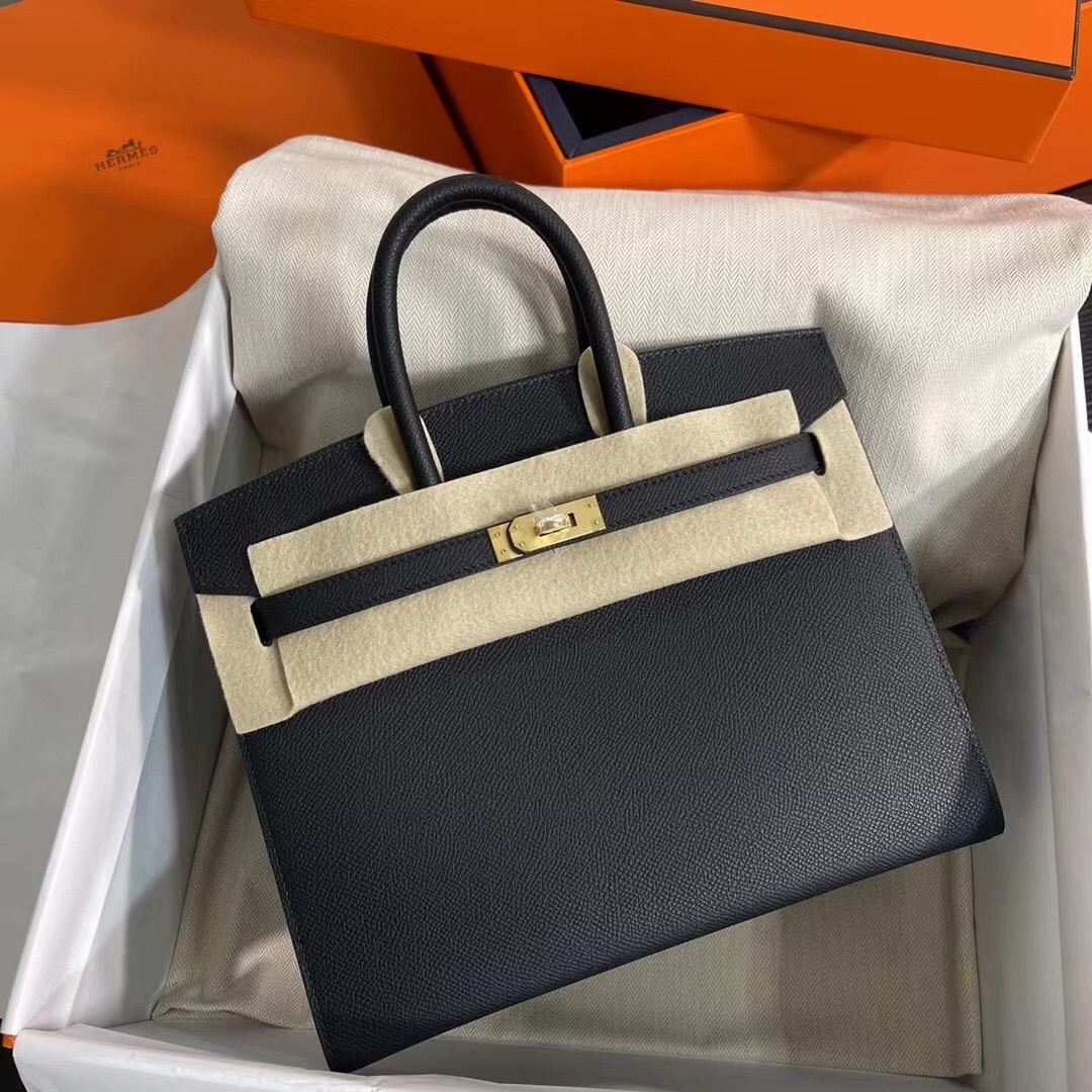 HERMES Birkin 25 Nior Epsom Gold-tone Hardware