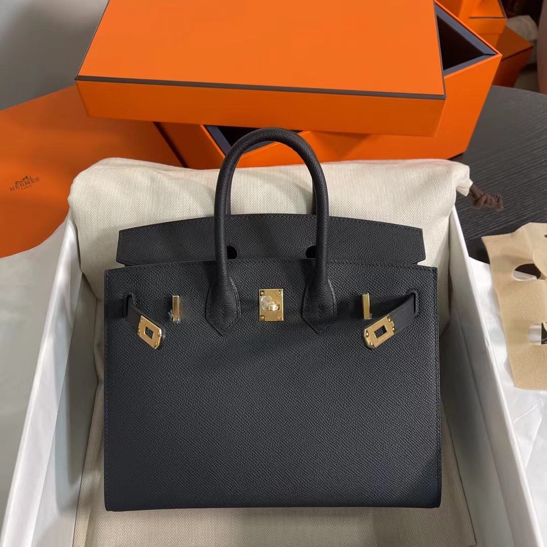 HERMES Birkin 25 Nior Epsom Gold-tone Hardware