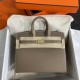 HERMES Birkin 25 Etoupe Epsom Gold-tone Hardware