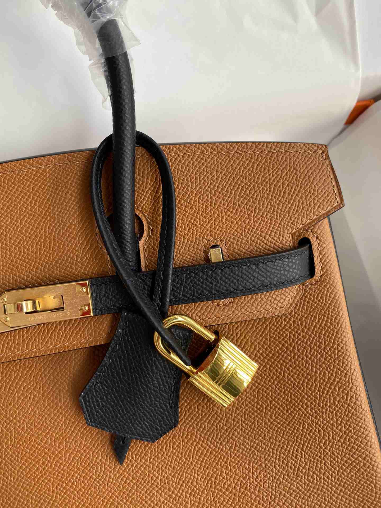 HERMES Birkin 25 Gold&Nior Epsom Gold-tone Hardware