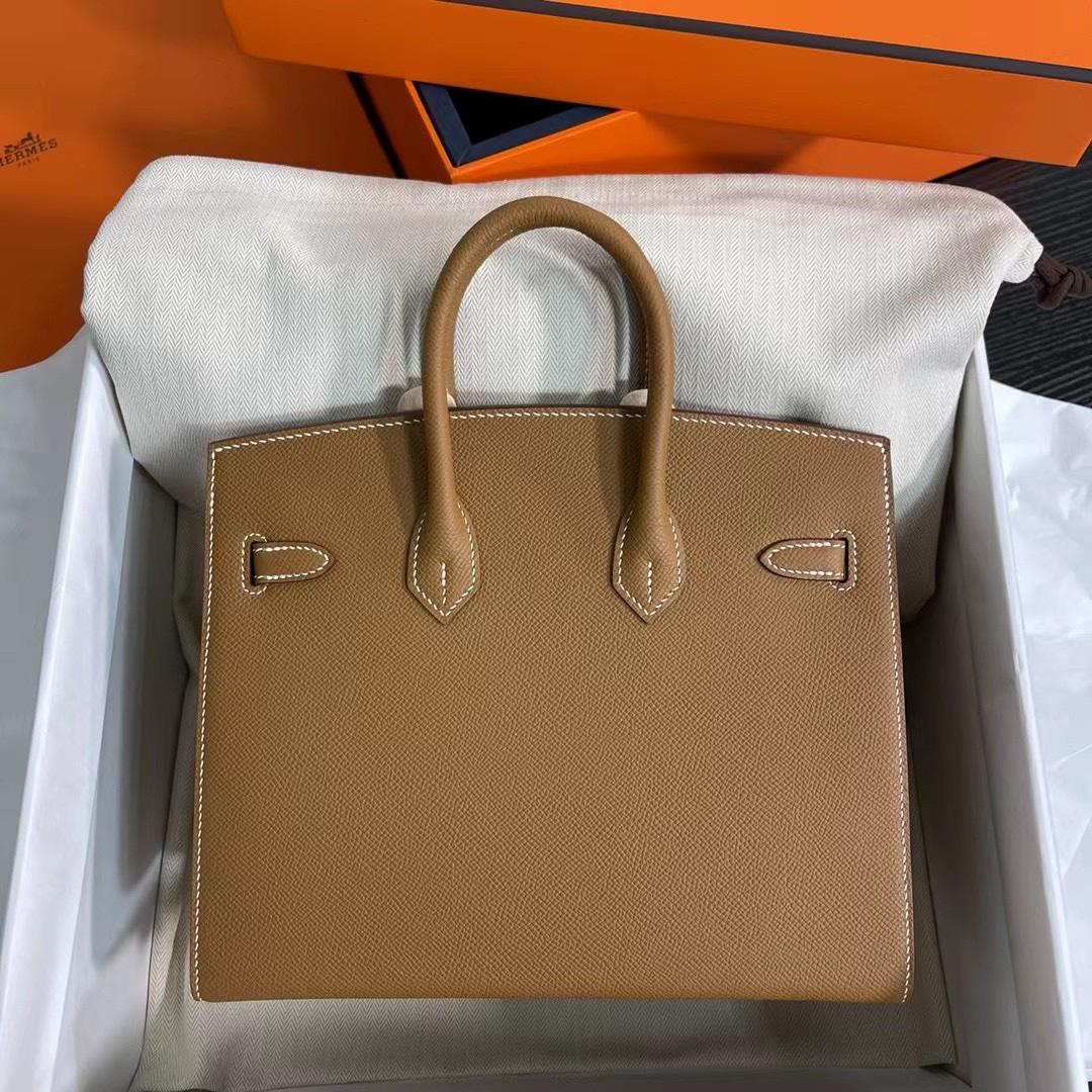 HERMES Birkin 25 Gold Epsom Silver-tone Hardware