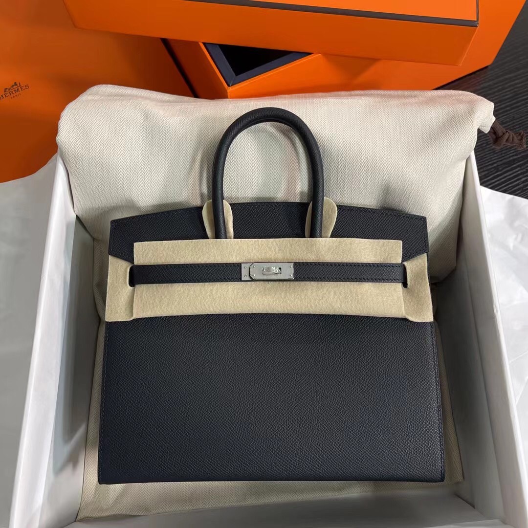 HERMES Birkin 25 Nior Epsom Silver-tone Hardware