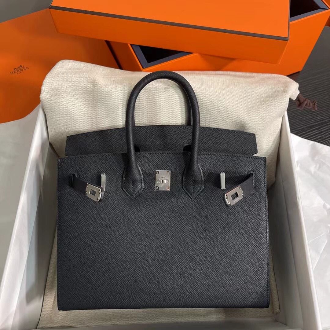 HERMES Birkin 25 Nior Epsom Silver-tone Hardware