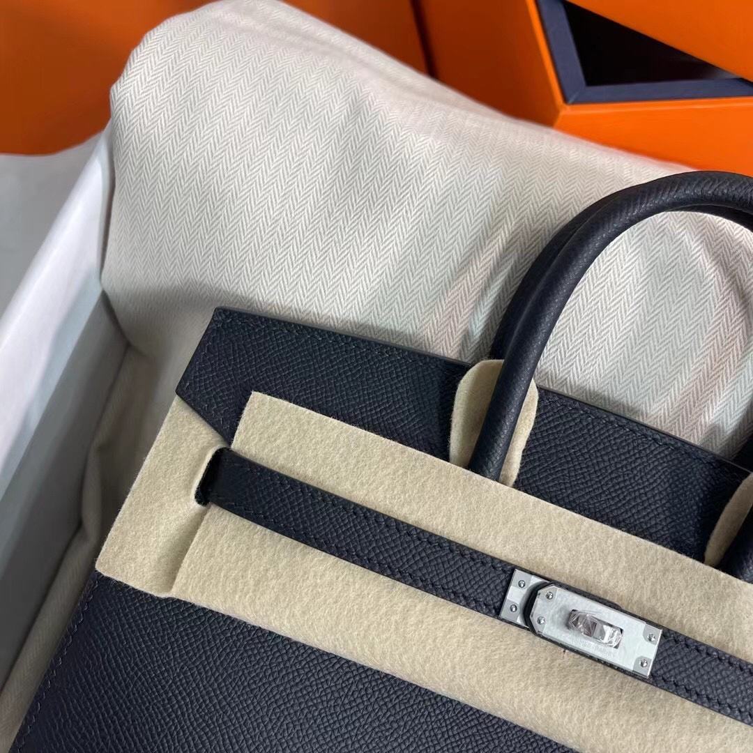 HERMES Birkin 25 Nior Epsom Silver-tone Hardware