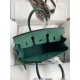 HERMES Birkin 25 Malachite Epsom Silver-tone Hardware