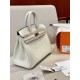 HERMES Birkin 25 Craie Epsom Silver-tone Hardware