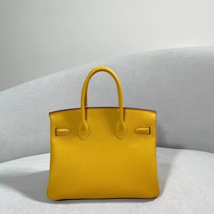 HERMES Birkin 30 Jaune Ambre Togo Gold-tone Hardware